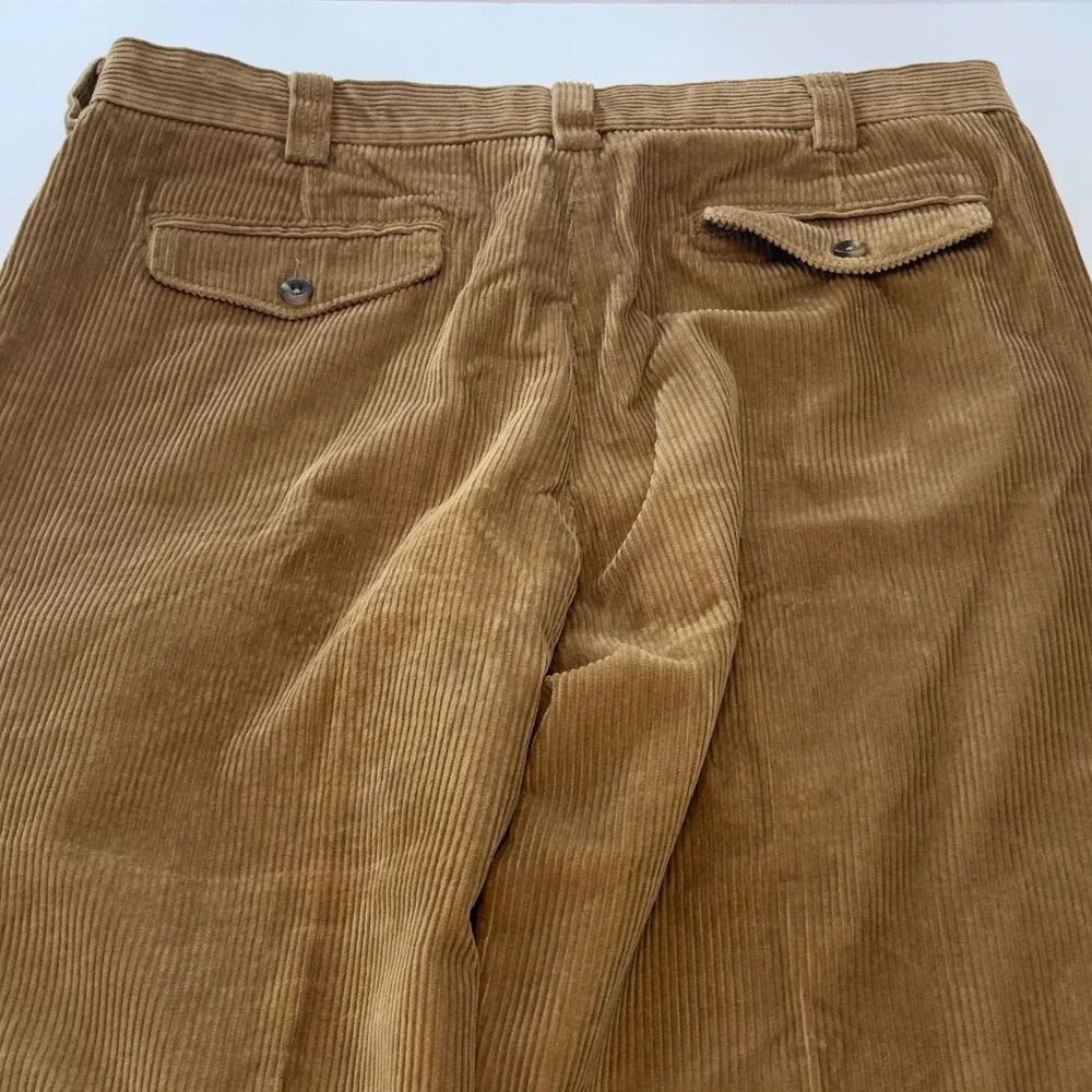 LL Bean Classic Fit Corduroy Pants Mens 37 Tan Brown Straight Leg 285254 - Picture 7 of 8